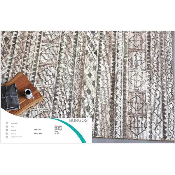 فرش نیمه دستبافت 4 متری وودو مدل بورگوس