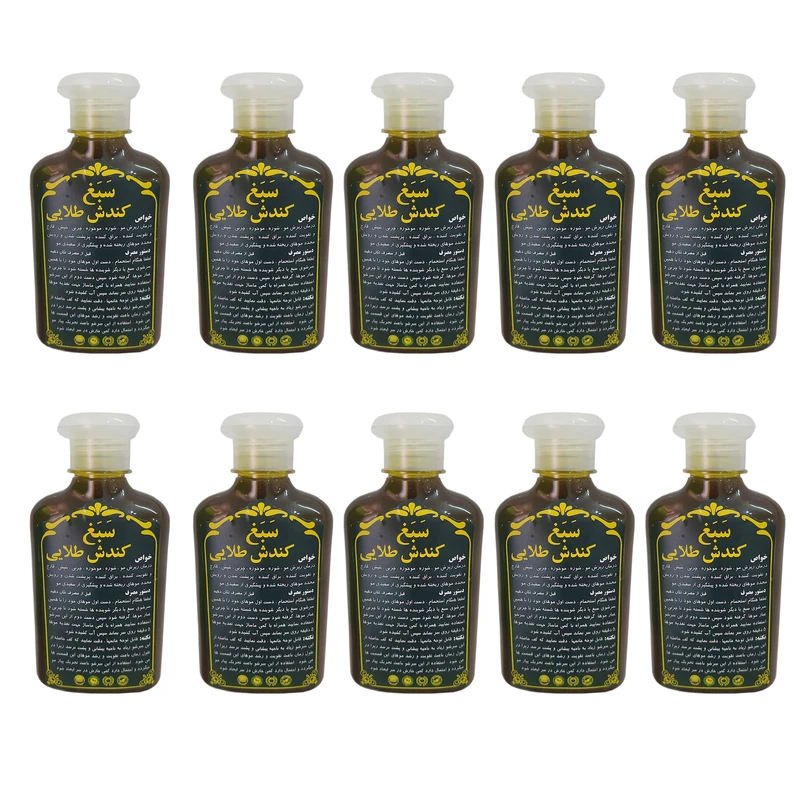 شامپو تقویت کننده و ضد ریزش مو سبغ مدل کندش طلایی مناسب برای انواع مو حجم 280 میلی لیتر مجموعه 10 عددی