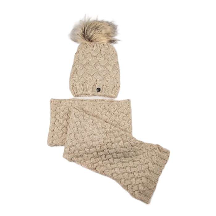 ست کلاه و شال گردن بافتنی مدل TAR12