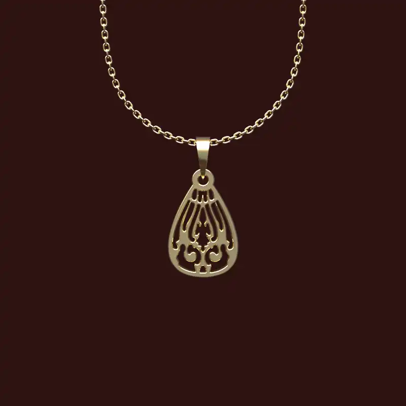 گردنبند طلا 18 عیار زنانه مدوپد مدل هندسی کد W2-1-1203