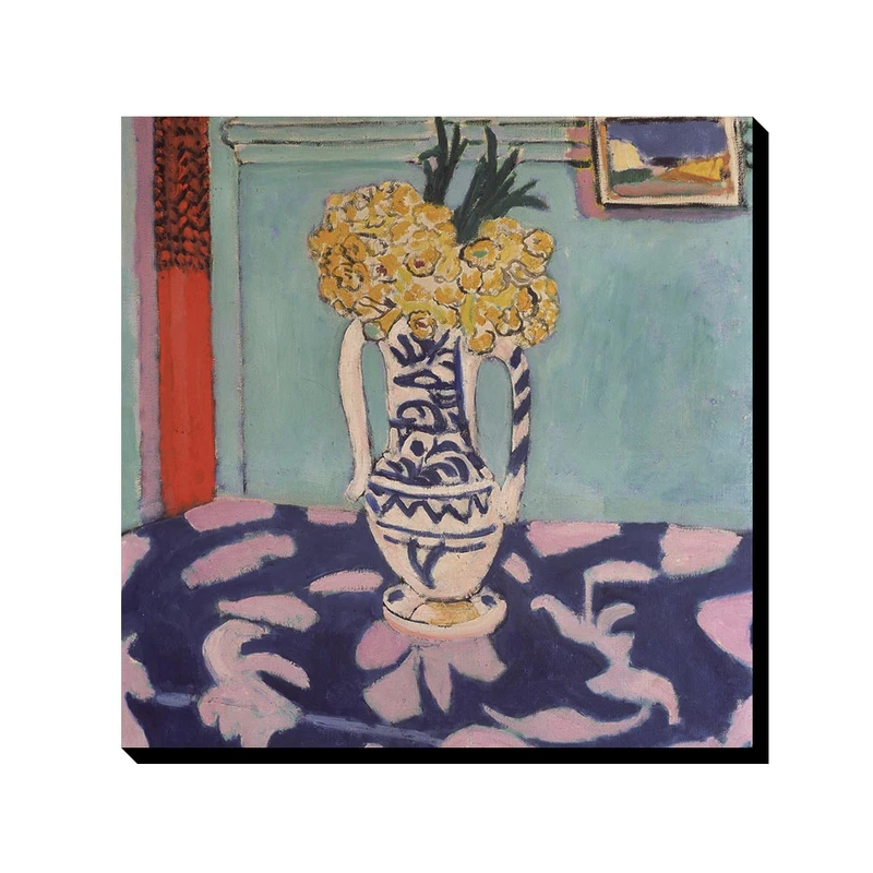 تابلو ترمه طراحان ایده طرح فاخته، فرش آبی و صورتی از ماتیس کد art0621