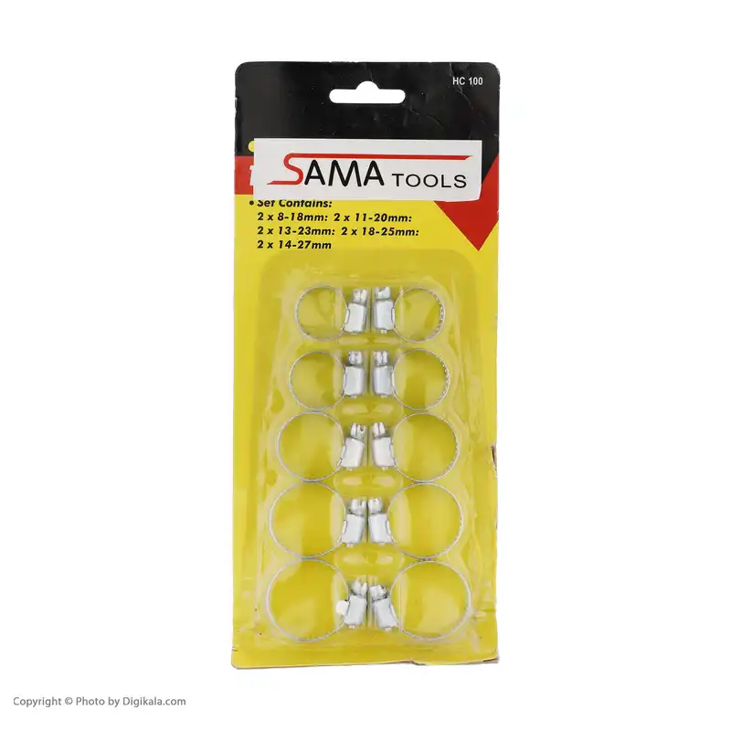 بست شلنگ سما تولز مدل HC100 کد 755610 بسته 10 عددی