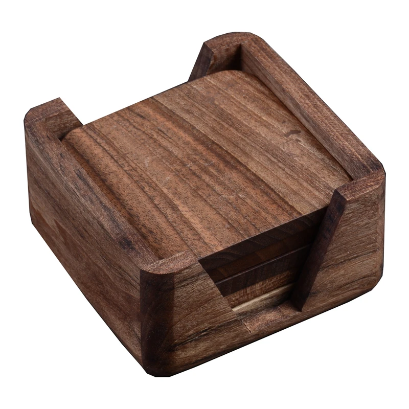 زیر لیوانی چوبی مدل مربع کد 1253 بسته 6 عددی