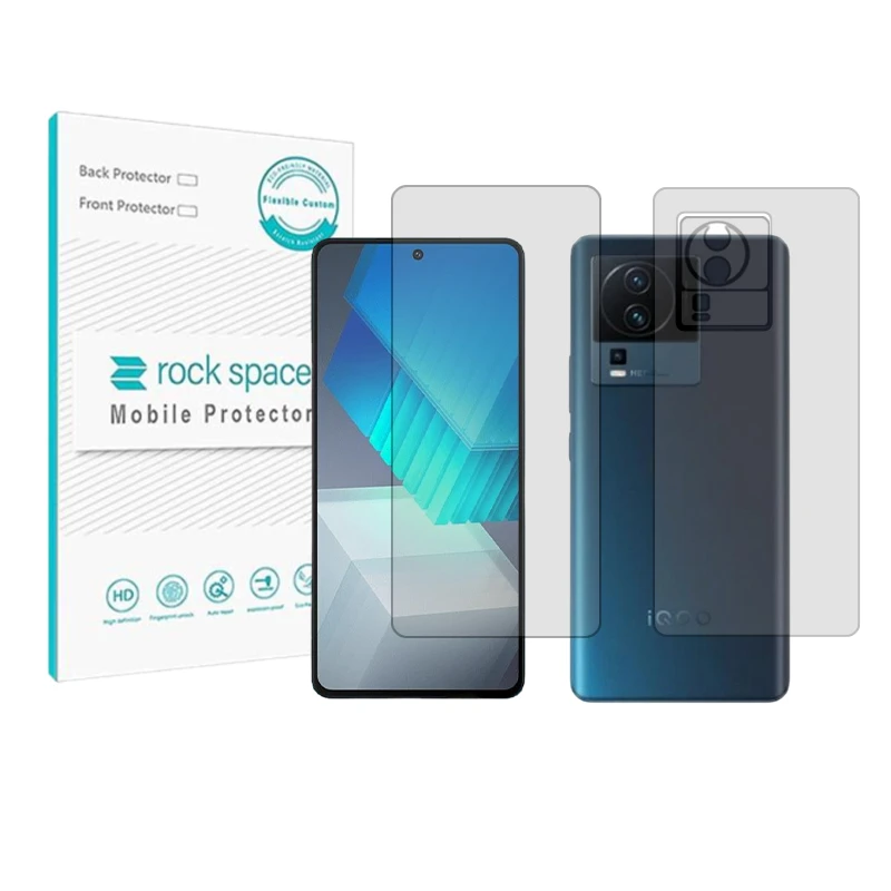 محافظ صفحه نمایش شفاف راک اسپیس مدل HyGEL مناسب برای گوشی موبایل ویوو iQOO Neo7 (China) به همراه محافظ پشت گوشی