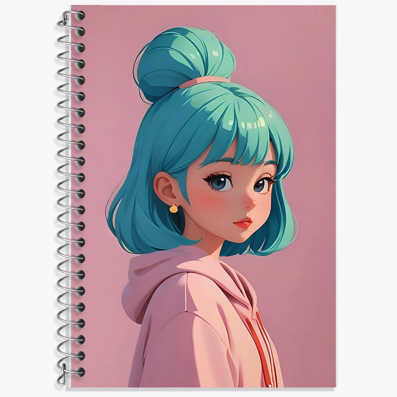 دفتر زبان 50 برگ خندالو مدل سه خط طرح دخترانه کد F6774