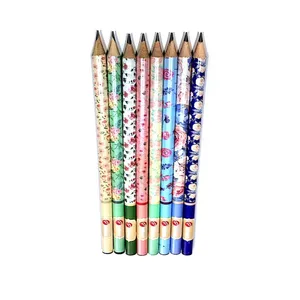 مداد مشکی طرح گل مجموعه 8 عددی