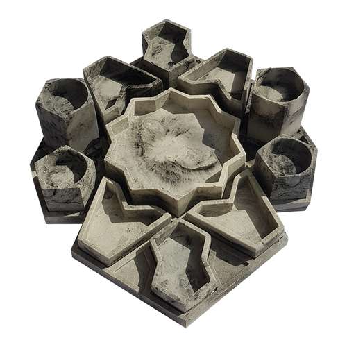 مجموعه ظروف هفت سین 12 پارچه مدل بتنی