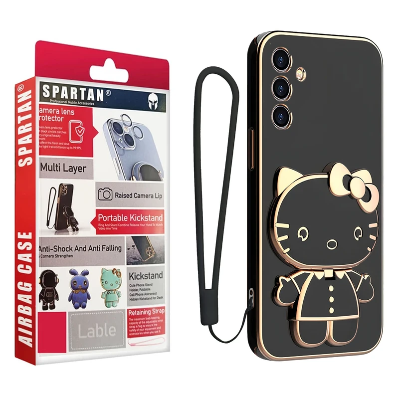 کاور اسپارتان مدل Kitty Strap مناسب برای گوشی موبایل سامسونگ S24 FE به همراه بندآویز