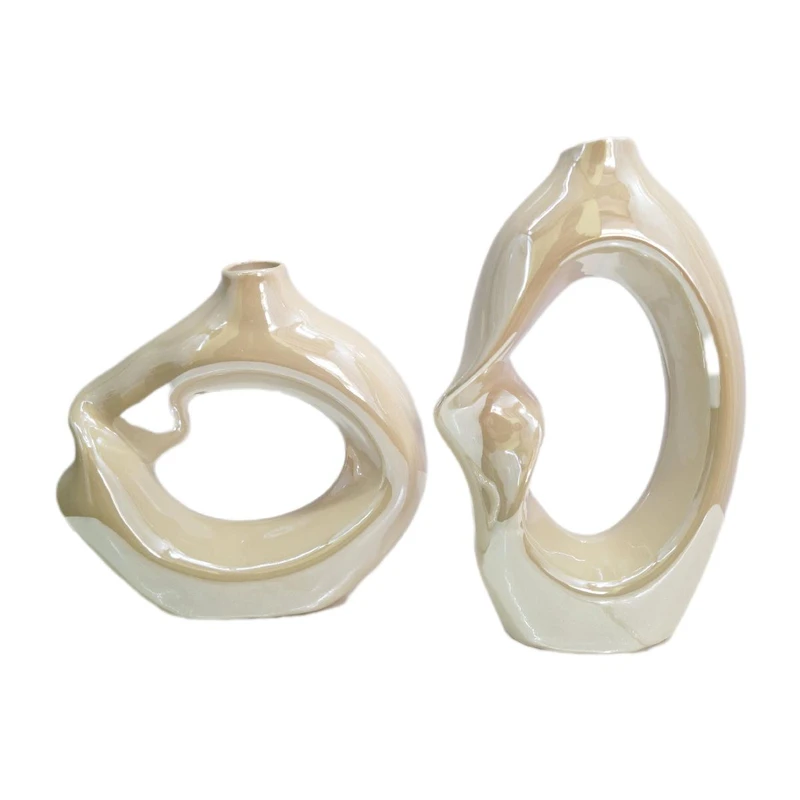 گلدان دکوری طرح پیچ مدل لاستر بسته ۲ عددی