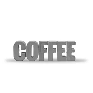 مجسمه طرح حروف بتنی مدل COFFEE مجموعه 6 عددی