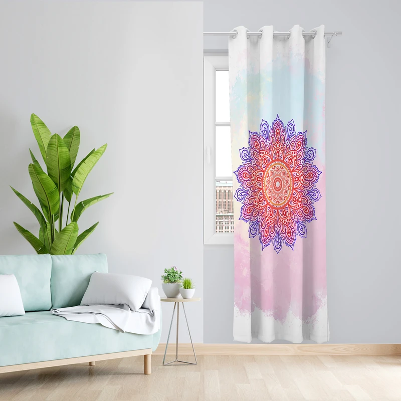 پرده طرح ترنج مدل مخمل پانچی کد L 1079L Z سایز 140x200 سانتی متر