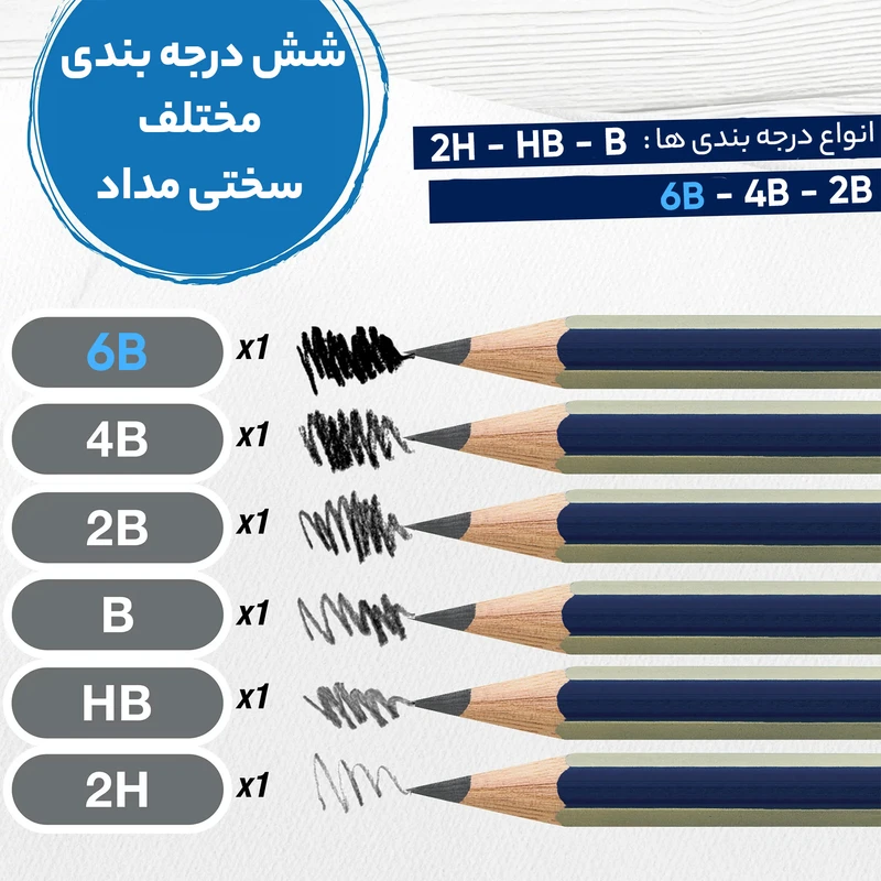 مداد طراحی فابر کاستل مدل گلد فابر با درجه سختی نوک 6B عکس شماره 3