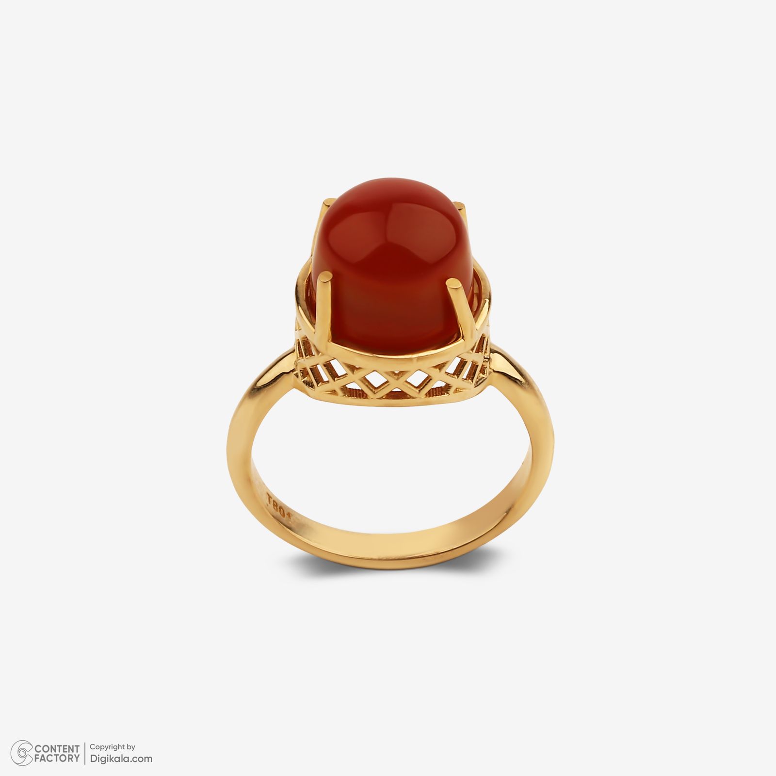 انگشتر طلا کم اجرت 18 عیار زنانه گلدم مدل R344006 سایز 56 -  - 3