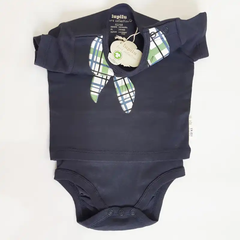 بادی آستین کوتاه نوزادی لوپیلو مدل کرواتی کد sh28