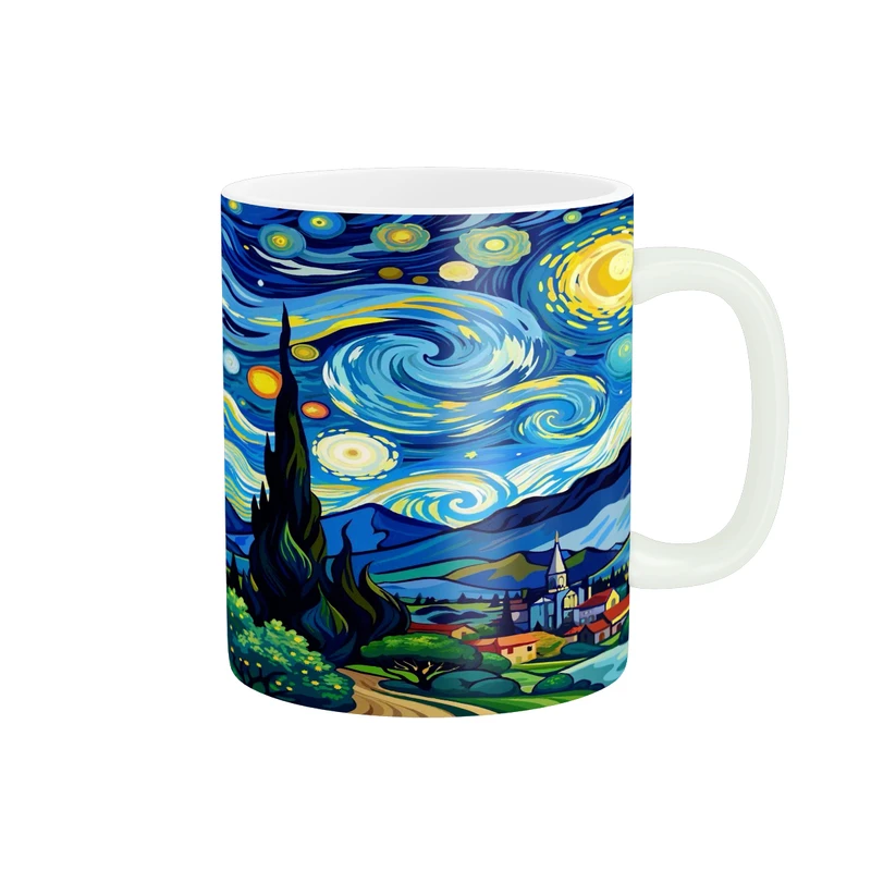 ماگ پادآفرین مدل ونگوگ طرح شب های پر ستاره کد p6427