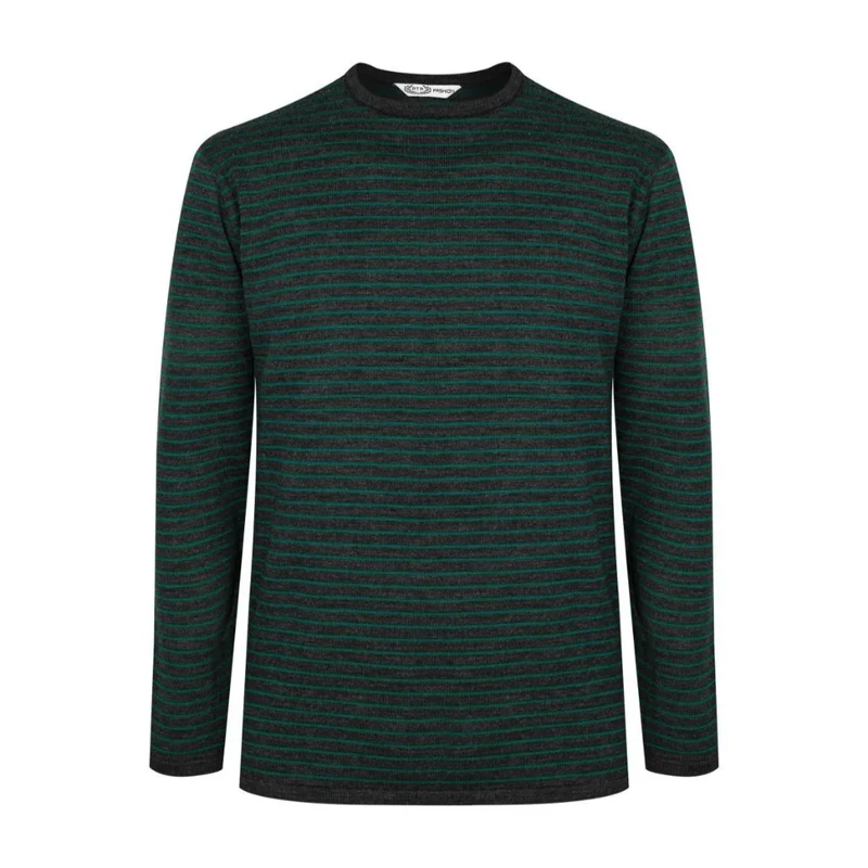 پلیور یقه گرد مردانه مدل بافت راه ریز