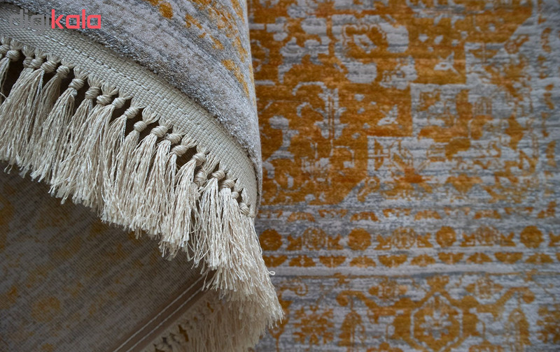 فرش ماشینی فرش رادین طرح پتینه هریس زمینه طوسی