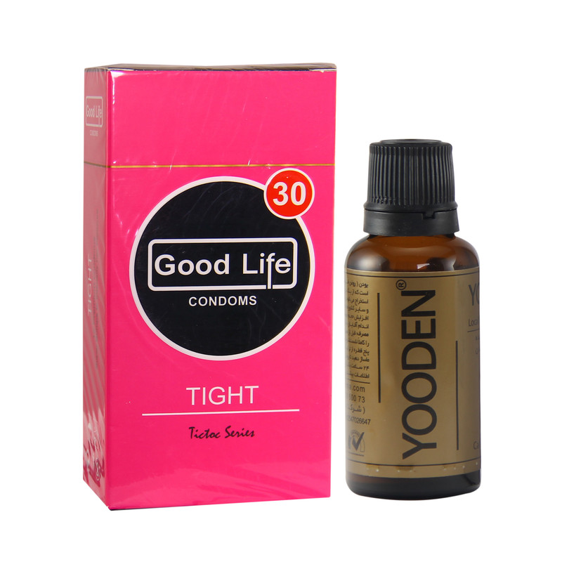 کاندوم گودلایف مدل Tight بسته 12 عددی به همراه روغن یودن کد 01 حجم 30 میلی لیتر کاندوم گودلایف مدل Tight بسته 12 عددی به همراه روغن یودن کد 01 حجم 30 میلی لیتر