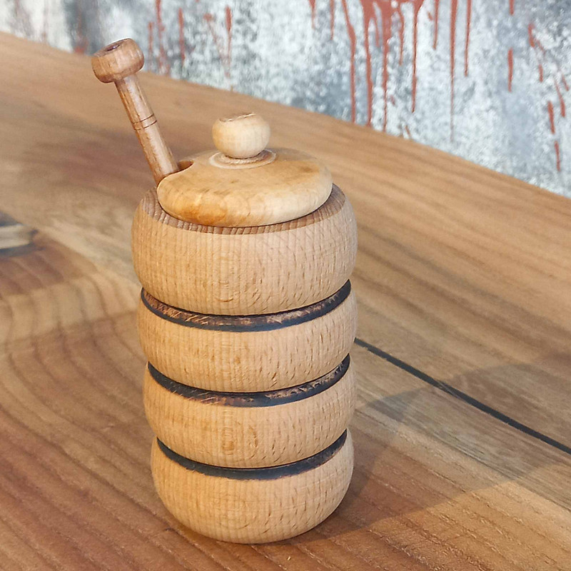 ظرف عسل خوری گوراب چوب مدل چوبی کد AL4001