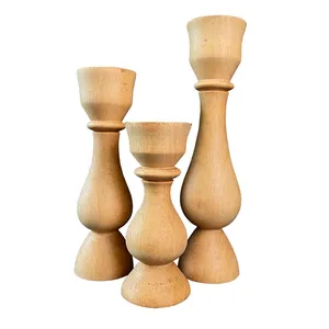شمعدان چوبی مدل kn56 مجموعه 3 عددی