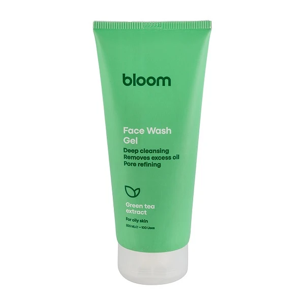ژل شستشو صورت بلوم اسکین کر مدل عصاره چای سبز مناسب برای پوست چرب حجم 200 میلی لیتر