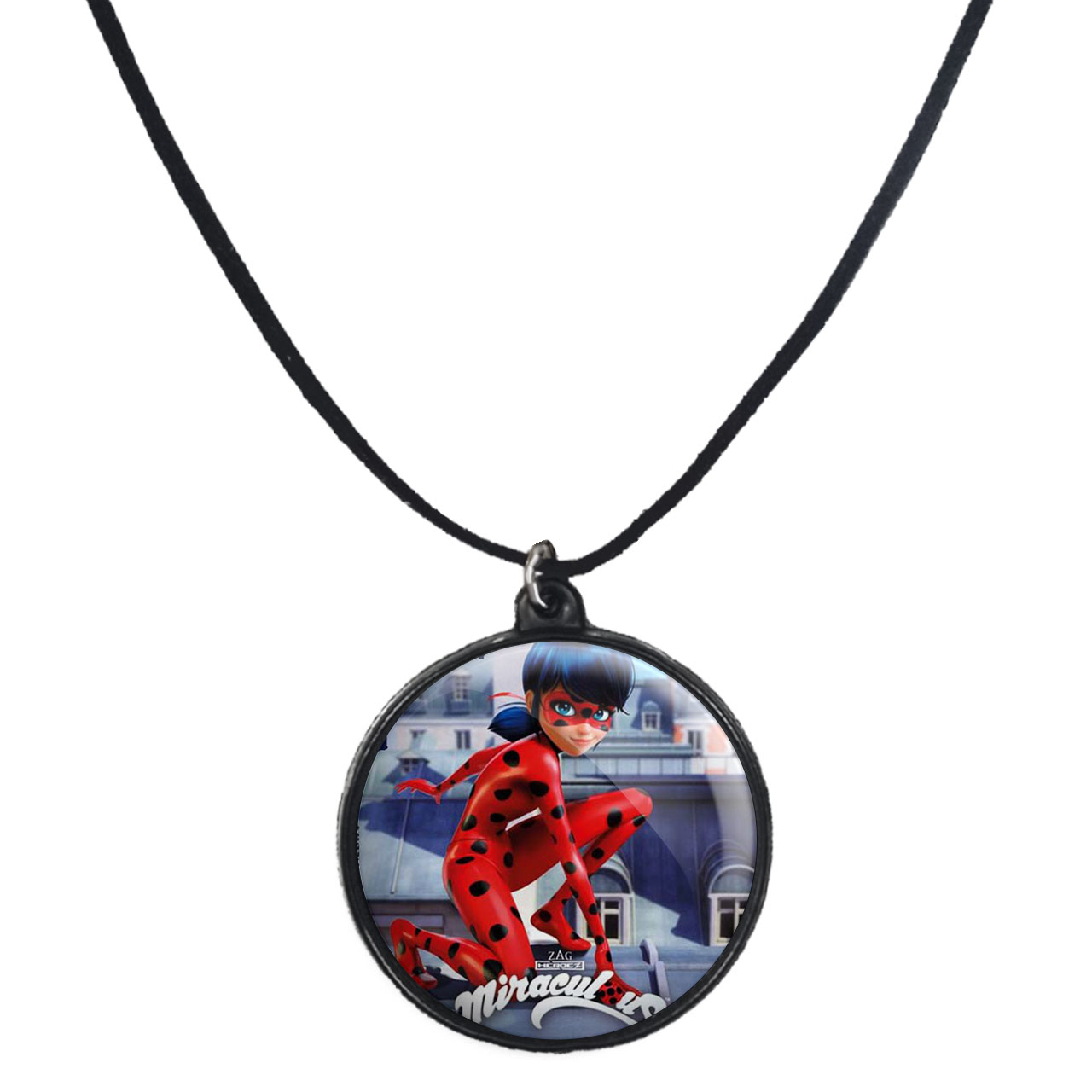 گردنبند پرمانه طرح کفشدوزکی کد pmb.261 مدل دو طرفه