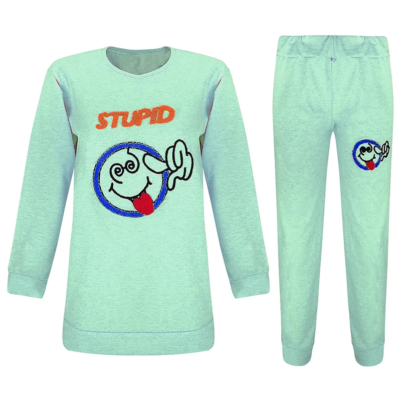 ست سویشرت و شلوار زنانه مدل استیکر کد AS1324