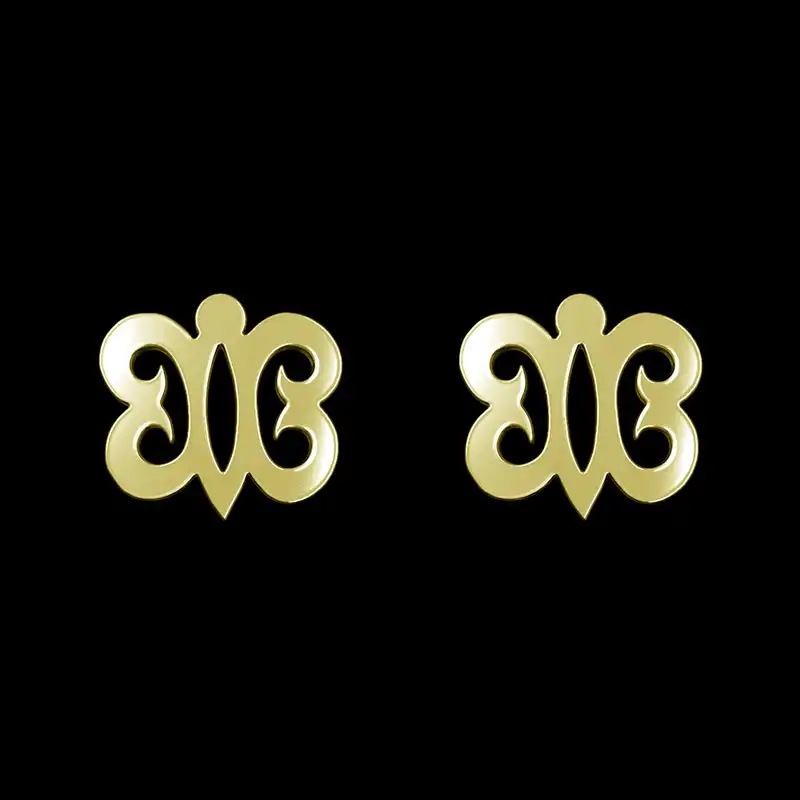 گوشواره طلا 18 عیار زنانه مدوپد مدل هندسی کد GA1-15104