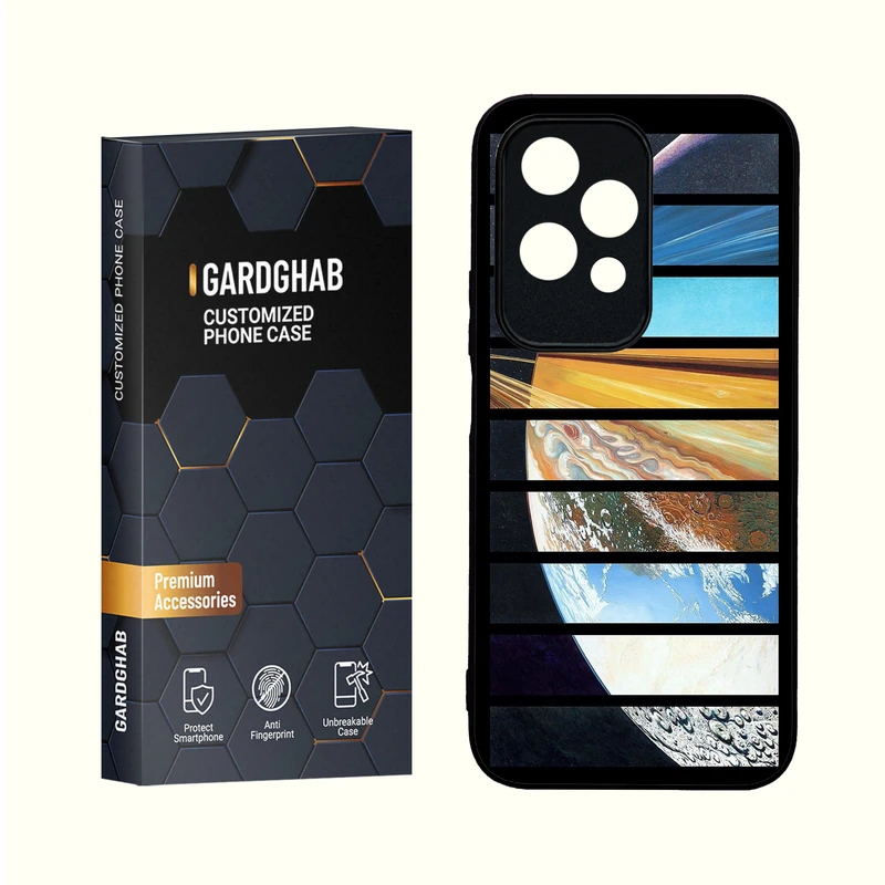 کاور گارد قاب مدل دورژله ای پشت گلس کهکشان مناسب برای گوشی موبایل آنر 200Lite 5G