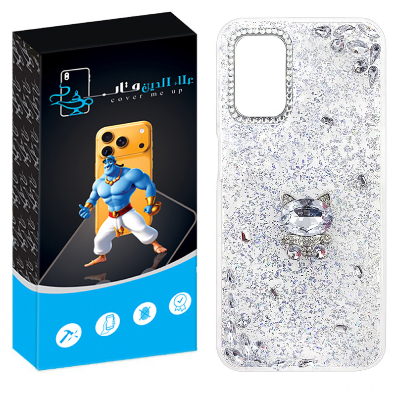کاور علاالدین قاب مدل دیاموند شاین طرح گربه مناسب برای گوشی موبایل سامسونگ Galaxy A32 5G
