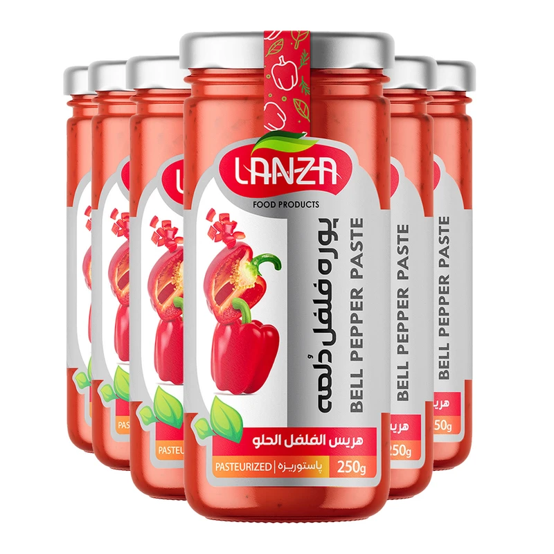 پوره فلفل دلمه لانزا – 250 گرم بسته 6 عددی