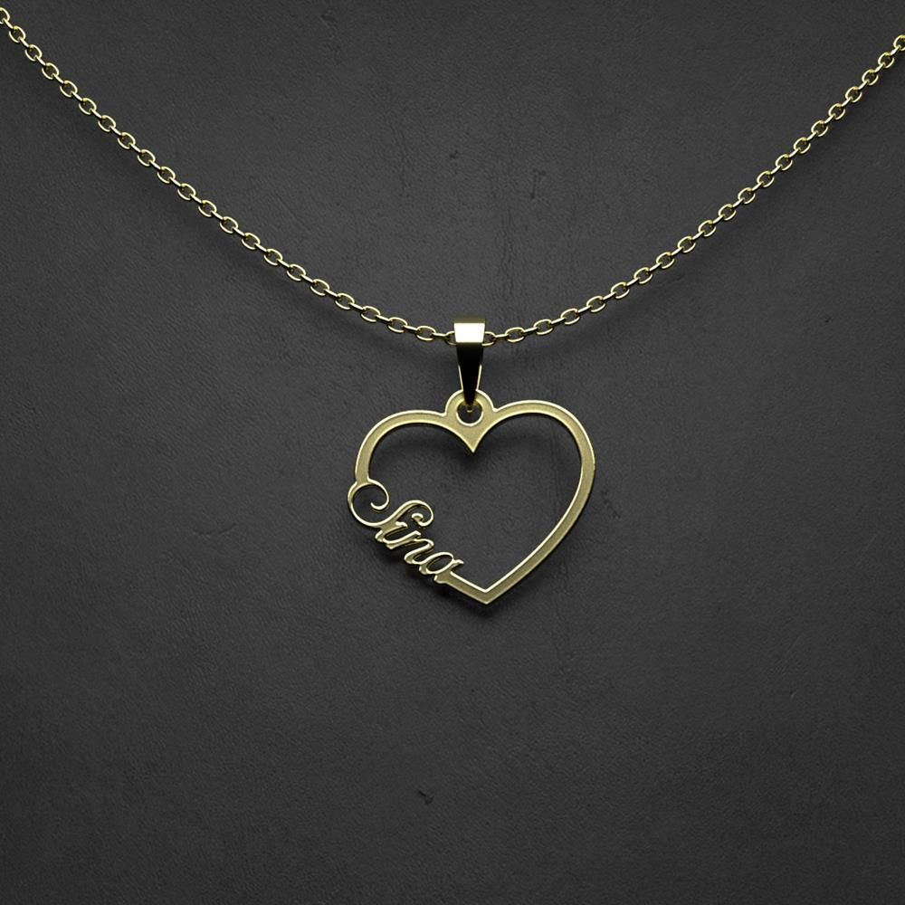 گردنبند طلا 18 عیار زنانه مدوپد مدل اسم سینا sina کد HE2-1-1132 -  - 3