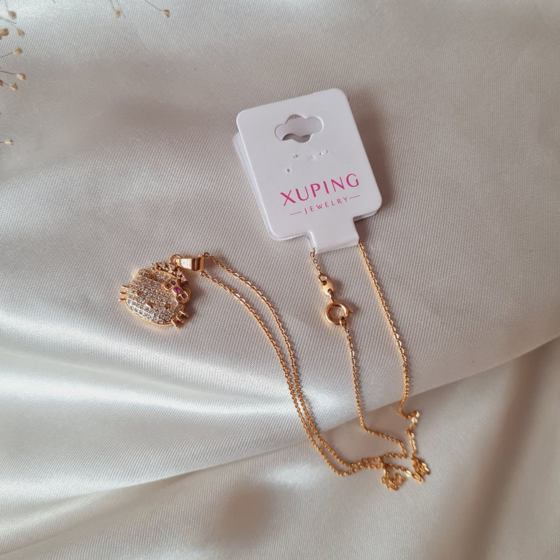 گردنبند دخترانه ژوپینگ مدل گربه نگینی گردنبند دخترانه ژوپینگ مدل گربه نگینی