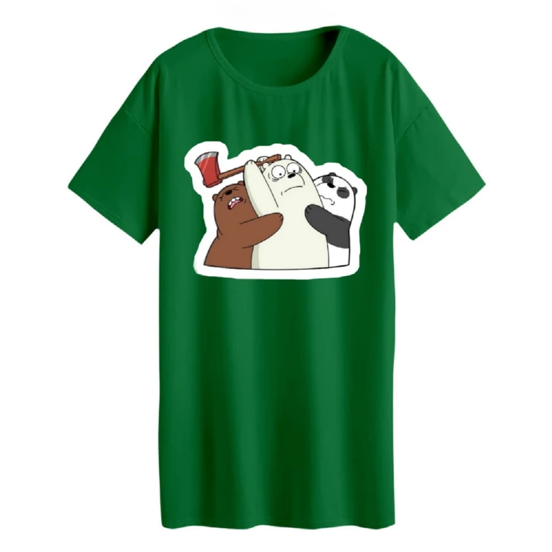 تی شرت لانگ زنانه مدل  خرس های کله فندقی