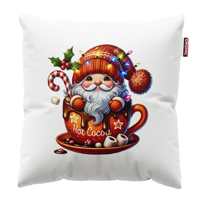 کوسن پاد آفرین مدل کریسمس طرح بابانوئل کاج گوزن آدم برفی کد PK402654 سایز 40*40 سانتی متر