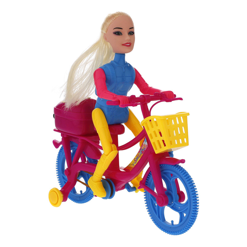 عروسک مدل دختر دوچرخه سوار ارتفاع 21 سانتی متر