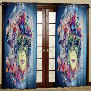 پرده مدل دختر هازان پانچی کد 2067 سایز 140x200 سانتی متر