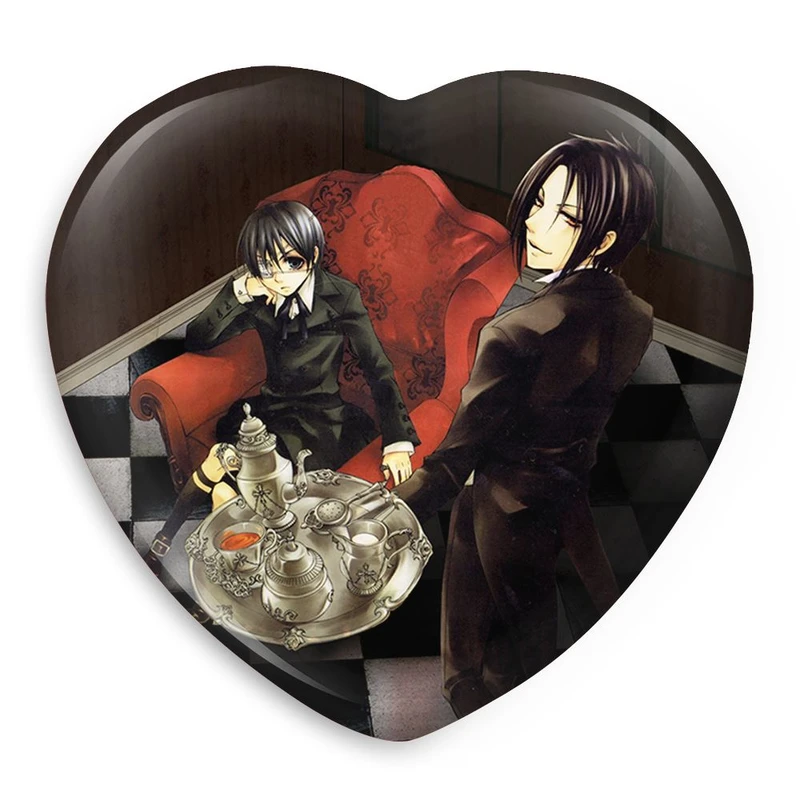 پیکسل خندالو طرح سباستین و شیل انیمه خادم سیاه Black Butler مدل قلبی کد 16329