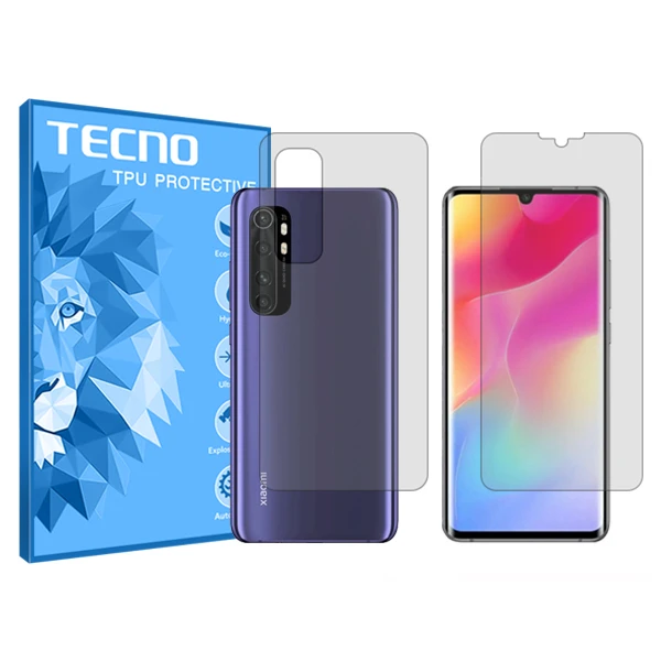 محافظ صفحه نمایش شفاف تکنو مدل HyGEL مناسب برای گوشی موبایل شیائومی Mi Note 10 Lite به همراه محافظ پشت گوشی