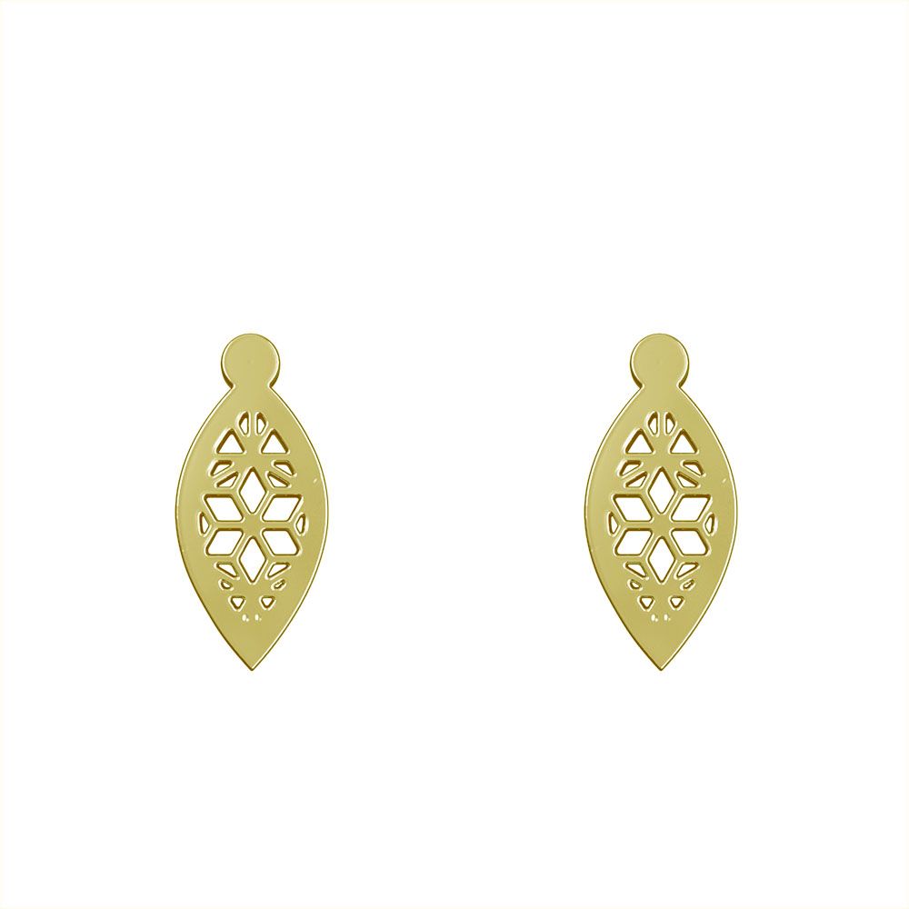گوشواره طلا 18 عیار زنانه مدوپد مدل گل کد GA1-11327 -  - 2