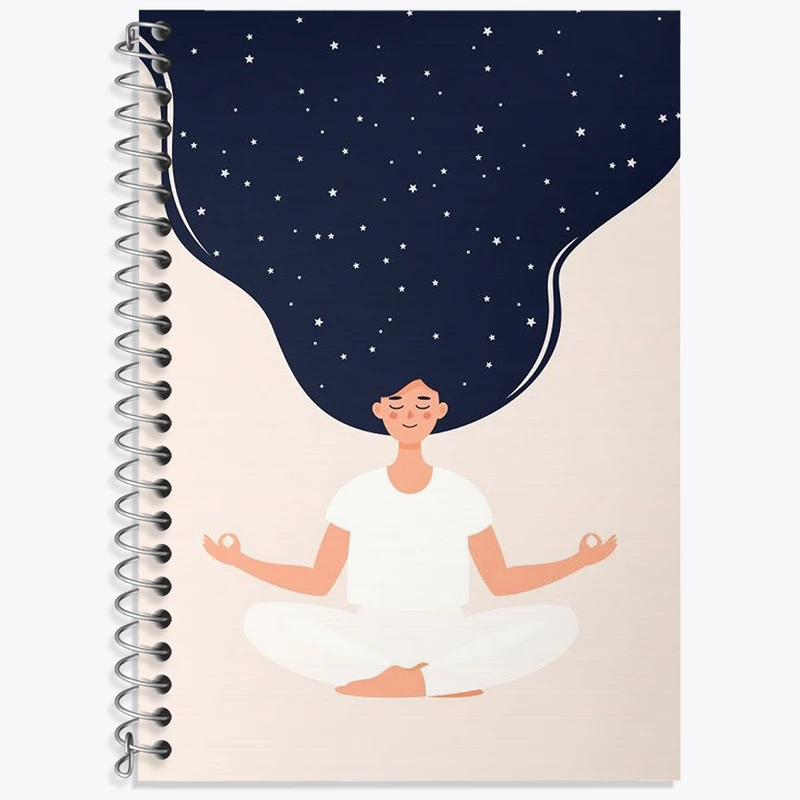 دفتر زبان 50 برگ خندالو مدل دو خط طرح یوگا کد N4685