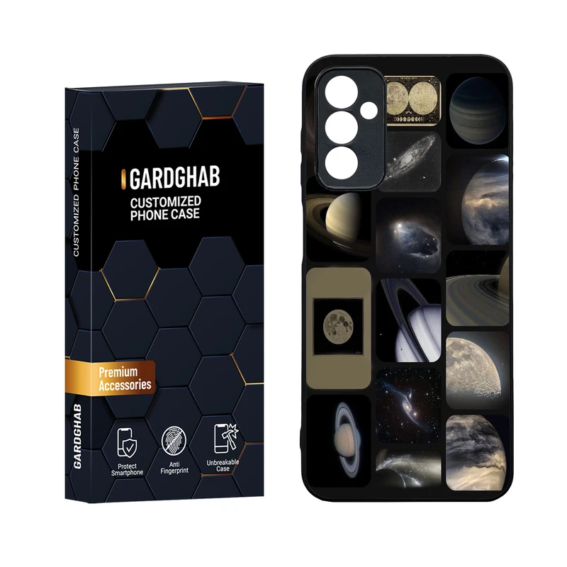 کاور گارد قاب مدل دورژله ای پشت گلس کهکشان مناسب برای گوشی موبایل سامسونگ Galaxy M13 4G