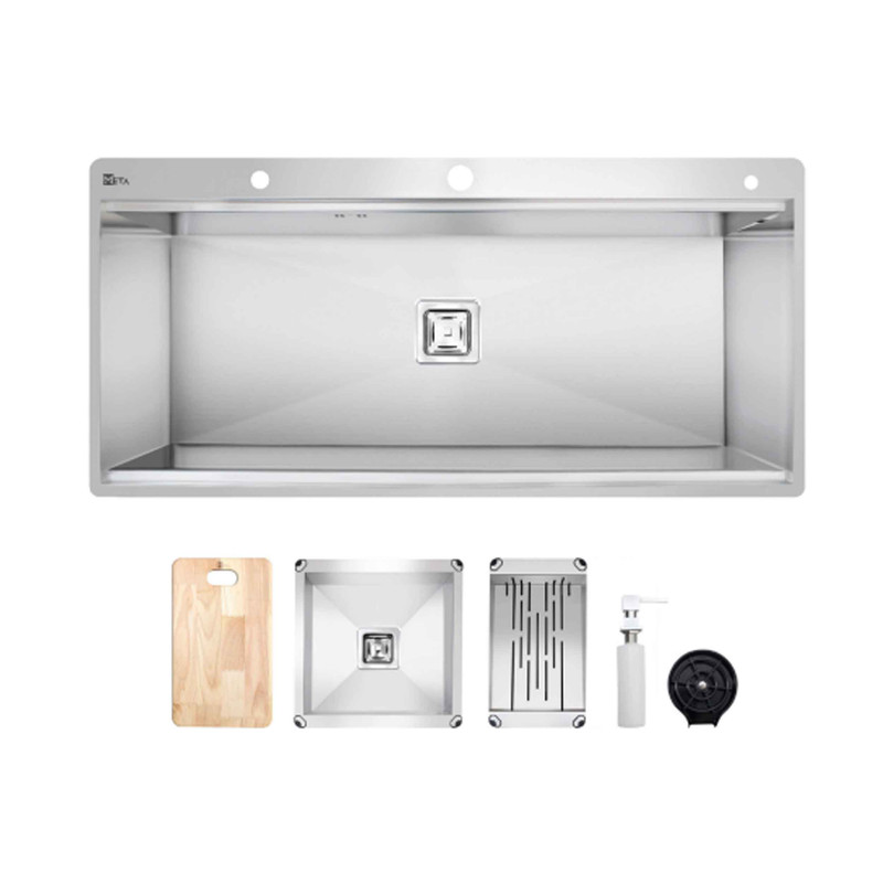 سینک ظرفشویی استیل توکار یک لگنه متا مدل ML104