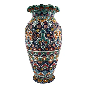 گلدان مینا کاری سفالی کد s08