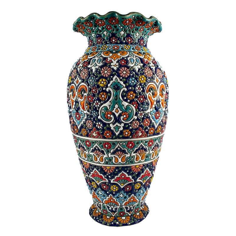 گلدان مینا کاری سفالی کد s08