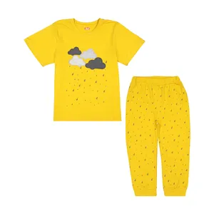 ست تی شرت آستین کوتاه و شلوار دخترانه مادر مدل 440-95