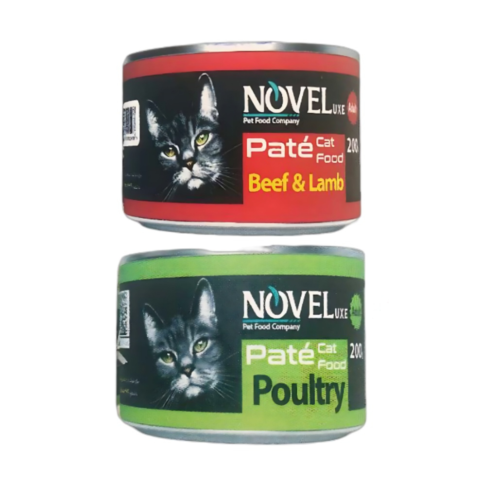 کنسرو گربه نوول لوکس مدل میکس وزن 200 گرم بسته 2 عددی