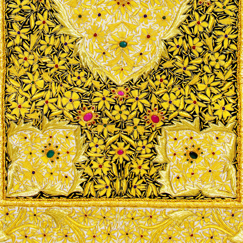 فرش جواهر دستبافت زرموند یک متری مدل Grand کد 2