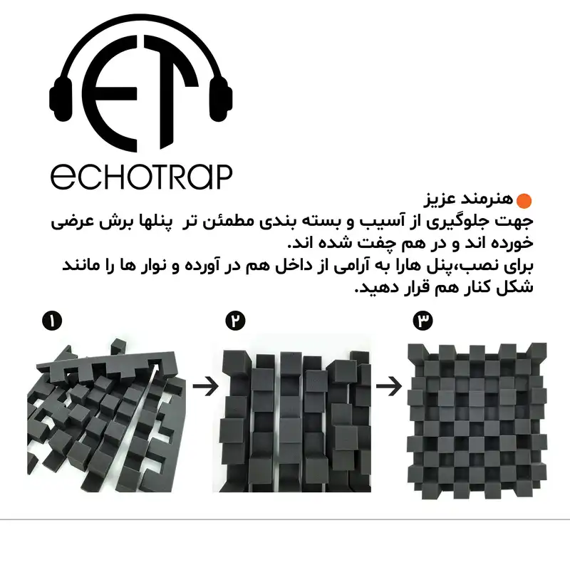 پنل آکوستیک اکوترپ مدل پکیج 4 بسته 9عددی