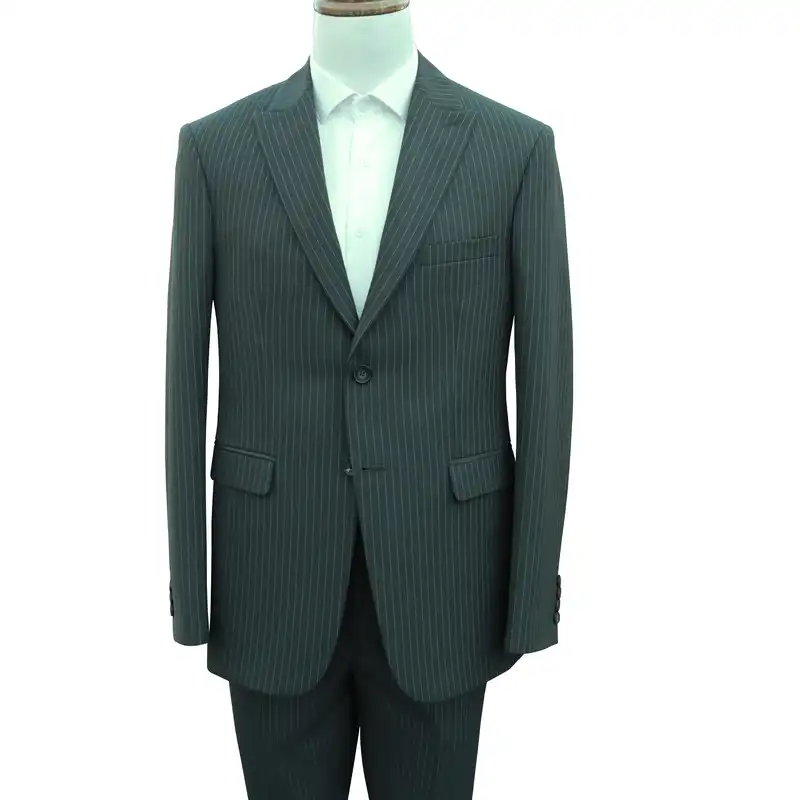 کت و شلوار مردانه مدل یقه بلیزر دیپلمات رگولار فیت کد 210183 رنگ یشمی